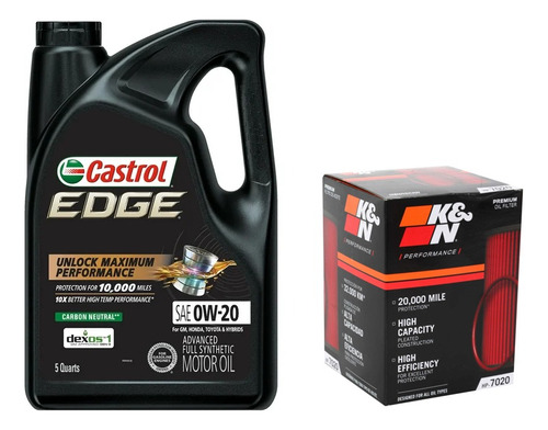 Kit Cambio Aceite Castrol Edge 0w20 Toyota Cambry 2.5l 09-17