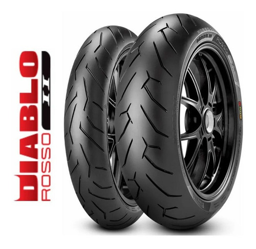 Par De Pneus Moto Pirelli Rosso Ii 2 120/70-17 160/60-17