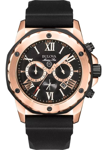 98b104 Reloj Bulova Marine Star Hombre Negro/rosado