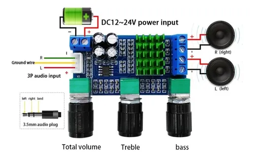 Modulo Amplificador Audio Xh-m567 Tpa3116d2 2x80w Clase D