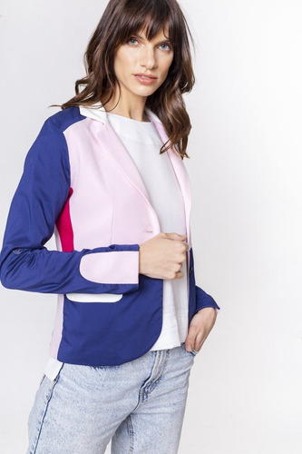 Blazer Rosa Fucsia Y Azul Giacca