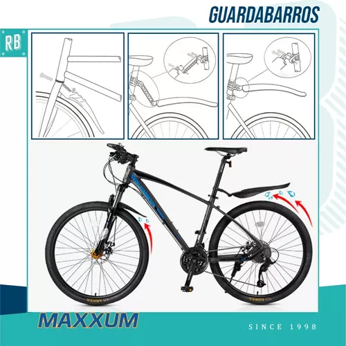 RBRL Guardabarros MTB Guardabarros Bicicleta Montaña Eléctrica Ajustable  TPE Alargar Delantero Trasero Liberación Rápida Patentada