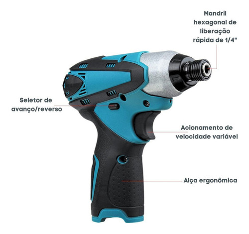 Parafusadeira De Torque Profissional 2 Baterias 1.5mah