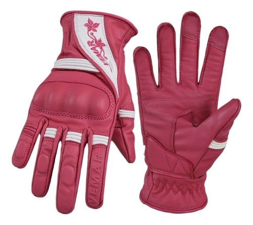 Guantes De Moto Vintage Para Mujer, Guantes De Cuero Rosa Pa