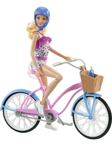 Barbie, Set De Juego, Bicicleta Con Muñeca, Para Niñas De 3