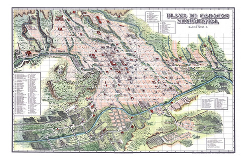 Plano Monumental De Caracas De Ramón Sosa Año 1935