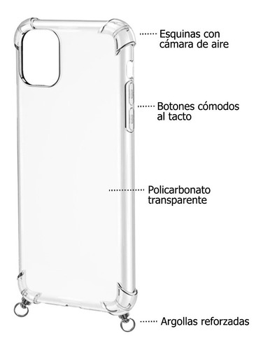 Imagen 2 de 8 de Funda Reforzada Con Argollas Para Correa Compatible Samsung