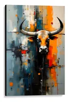 Comprar Cuadro Decorativo Arte Toro Colores Naranja 40x27cm Negro Negro