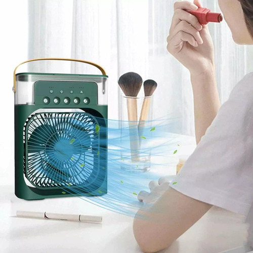 Climatizador Portátil Mini Ventilador De Aire Acondicionado Humidificador 4 En 1 Mini Aire Acondicionado Ventilador De Escritorio Portátil Marca Dosyu Color Verde