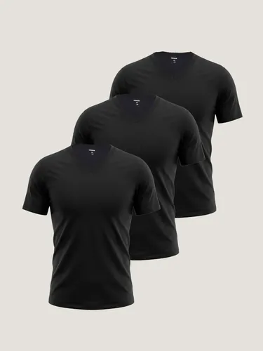 Kit Com 3 Camisetas Masculinas Slim Gola V Hering Preto Liso G