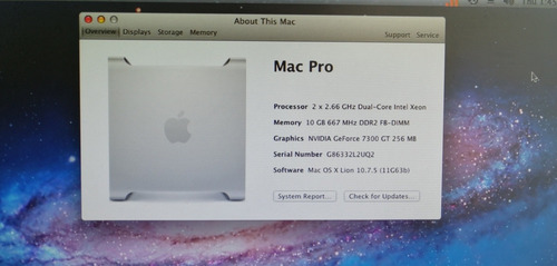 Vendo Macpro 1.1 10gb Ram Quadcore Xeon500 HddOs X Lion