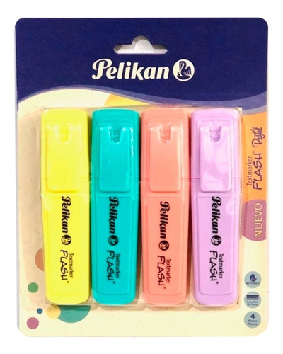 Pelikan Resaltadores Flash Pastel X 4 Colores