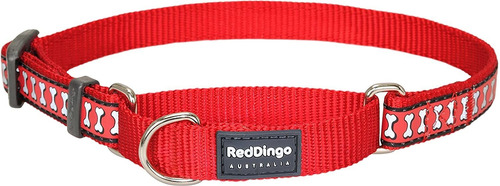 Collar Perro Martingala Reflectante Rojo Dingo  Grande