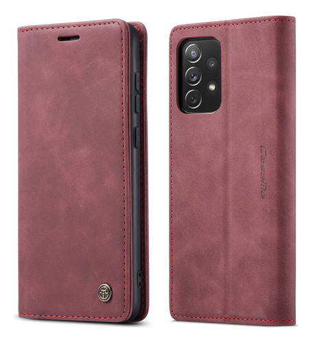 Funda Genérica Samsung Leather case rojo con diseño oppo a96 5g