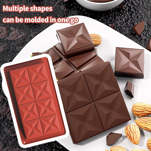 Moldes De Barra De Chocolate Dubai 2 Unidades Silicona Grues Color