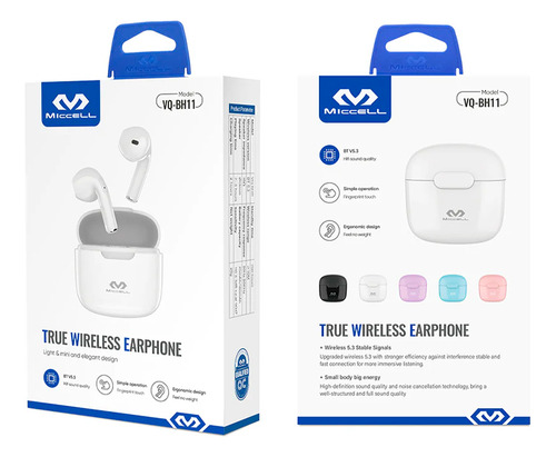 Audífonos In Ear Bluetooth Tws Miccell Vq-bh11 Rosado
