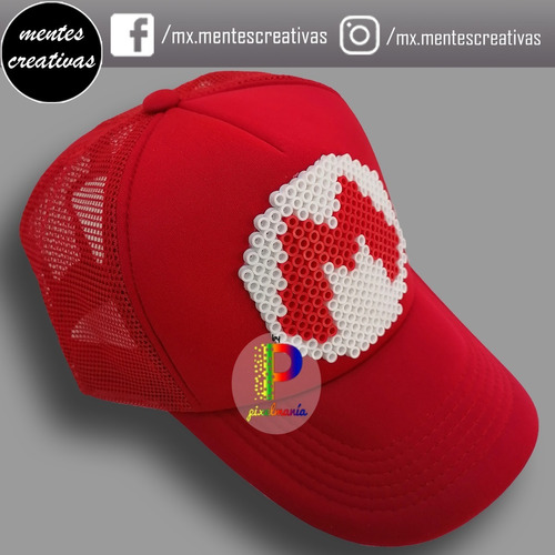 Gorra Roja Letra M Mario Bross Pixeles