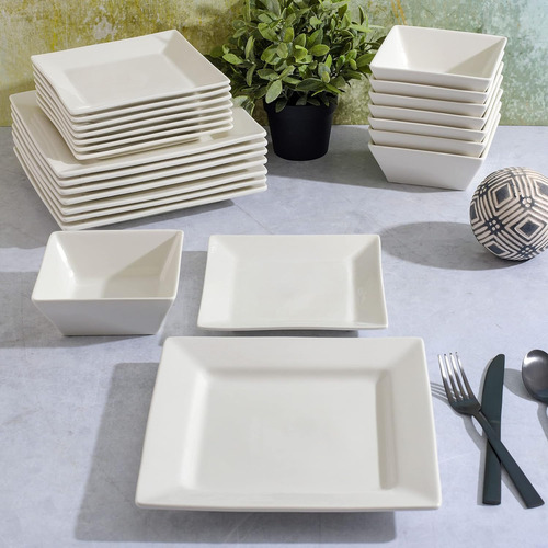 Juego De Platos Porcelana Blanco 24 Pz 24.13 Cm 2500481