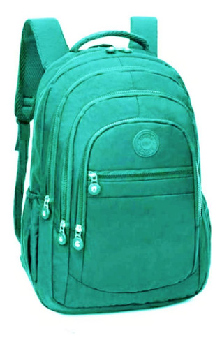 Mochila Feminina Escolar Reforçada Bolso Notebook Verde Agua