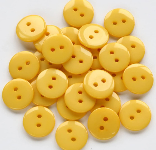 Botones Amarillos Ganssia, 200 Piezas, 5/8 Pulgadas (15 Mm),