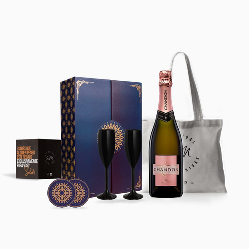 Experiencia  Chandon Rose + 2 Copas Negras Personalizadas