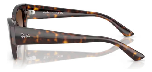Óculos De Sol Ray Ban Zena Rb4430 135913 Armação Havana Haste Havana Lente Marrom Degradê Desenho Irregular