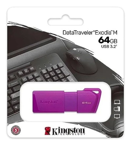 Pen Drive Kingston Exodia M 64gb Usb 3.0 Neon Purple