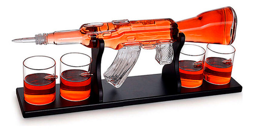 Decanter Whisky Presente Garrafa Com Copos Projétil Bala