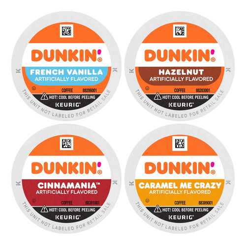 Dunkin' Paquete Variado De Caf De Sabor Mixto, 60 Cpsulas Ke