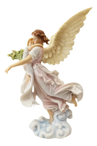 Hermosa Figura Angel De La Guarda Original Marca Veronese