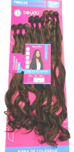 Cabelo Be You Fibra De Colágeno Oh My God 80cm 320g 9 Telas Cor Sp2/27 Morena Iluminada