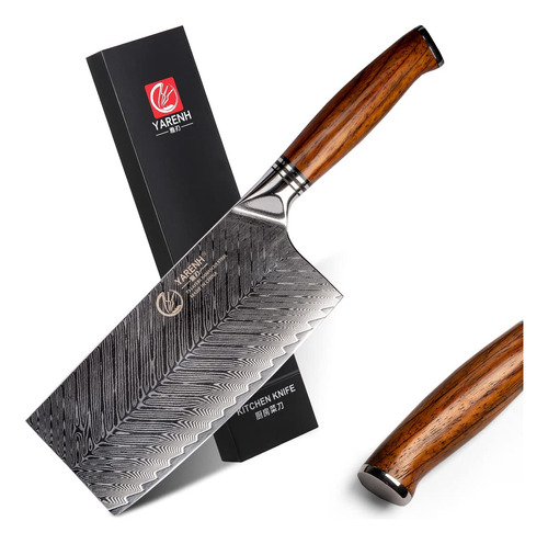 Yarenh Cuchillo De Chef Profesional, 7 Pulgadas, 73 Capas De