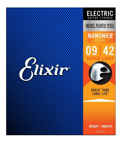 Imagen 1 de 1 de Elixir 12002 Cuerdas Guitarra Electrica Nanoweb Super Light