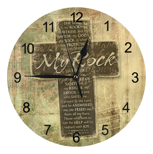 Reloj De Pared Decorativo Redondo Con Versículo Bíblico Cris