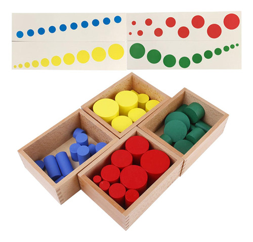 Cilindros De Colores Montessori Para Niños, Juguetes De