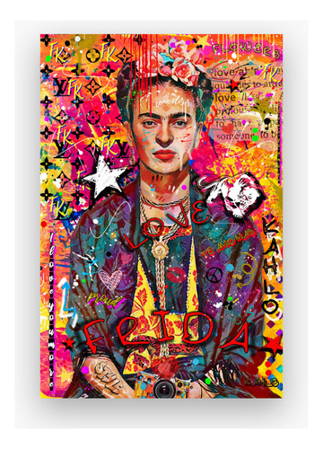 Cuadro Moderno En Tela Canvas Frida Kahlo Grafitti Art