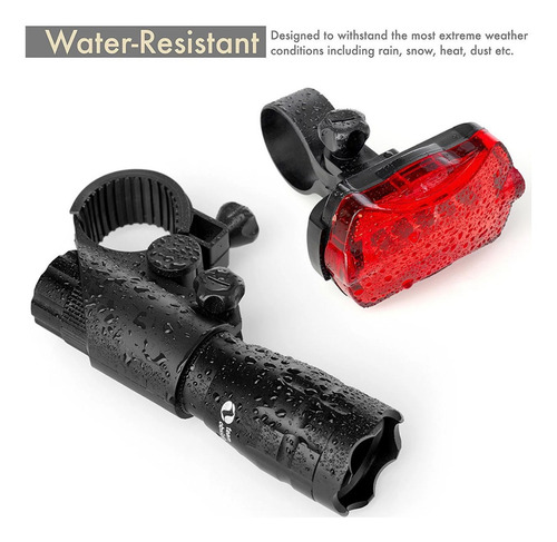 Imagen 2 de 9 de Faro Delantero Flash + Luz Trasera Led Para Bicicleta Crazy