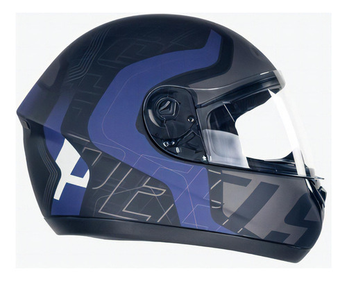 Capacete Moto  Peels Spike New Ghost Fechado Cor Preto Fosco com Azul Escuro Tamanho do capacete 60