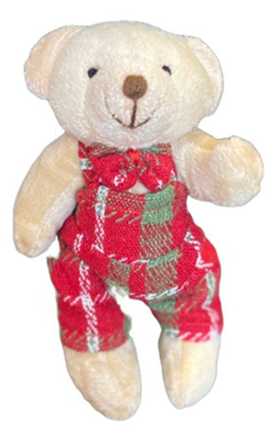 Pendente Urso De Natal Com Roupa E Gravata Xadrez