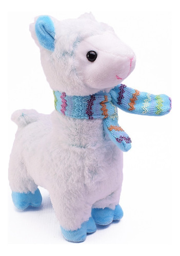 Peluche Llama Rosa Celeste 28 Cm Tiernas Mascota Duende Azul