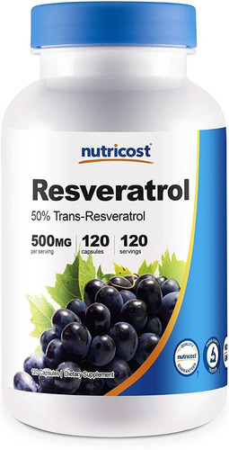 Resveratrol 500 Mg Nutricost 120 Capsulas