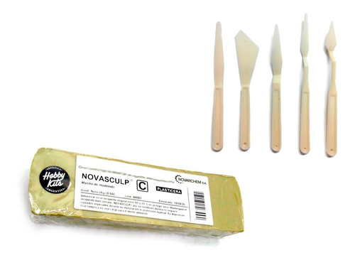 Plasticera Novasculp Para Modelar 500gr Con 5 Espatulas Set