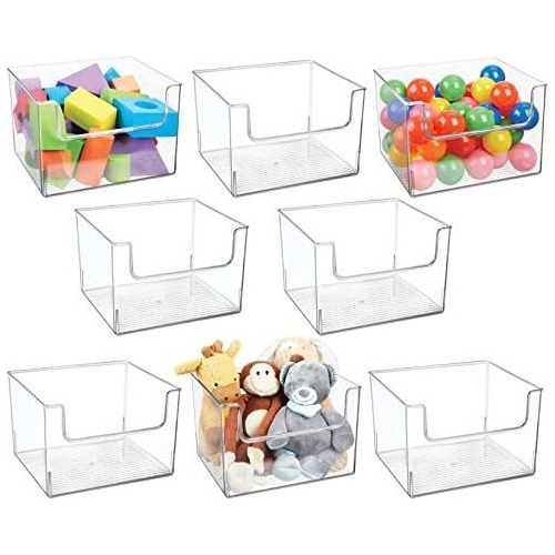   Plastic Large Home Storage Organizer Bins With Open F...