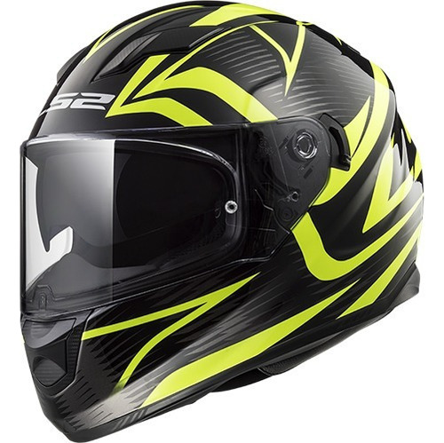 Casco Moto 320 Evo Jink Mate Negro Amarillo Ls2 Color Negro/Amarillo fluo Tamaño del casco L