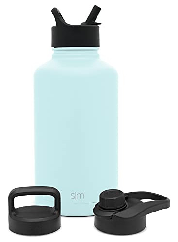 Botella De Agua Simple Moderna Con Paja, Mango Y Tapa Wzx4r