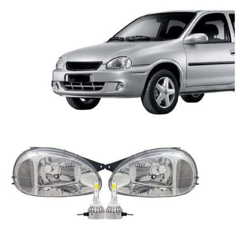 Juego Optica Chevrolet Corsa 1999 2000 2001 2002 + Cree Led