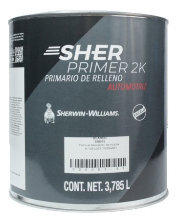 Sher Primer 2k Kit 4.731l Blanco