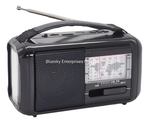 Radio Retro Recargable Am/fm/sw Y Mp3 (usb Y Tarjeta Sd) Negro