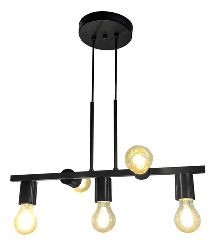 Lustre Pendente Jabuticaba Premium/5 Preto Micro