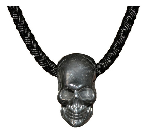 Collar Plata Genuina Ley 925 Cráneo Calavera C604 Cordón Ita